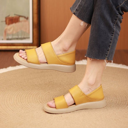 🔥Limited Time Offer: 49% Off-Wearscomfy New Thick Sole Women's Stylish Genuine Leather Sandals